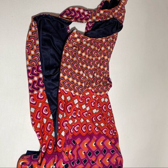 Laundry Shelli Segal Twisted Cinched bust geometric halter Dress Size 6 - Picture 7 of 12